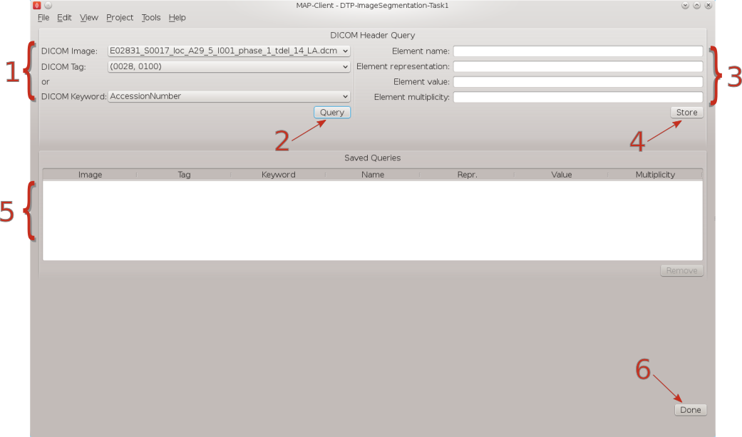 Task 1 DICOM header query interface